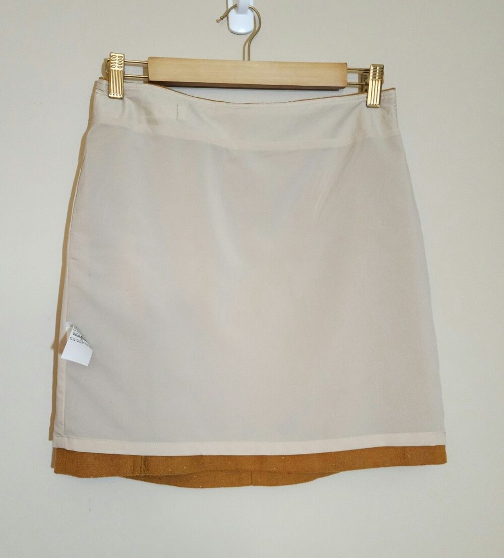 NWT Banana Republic Womens Wool Blend Mini Skirt Mustard Yellow Lined Sz 4 - Picture 4 of 8